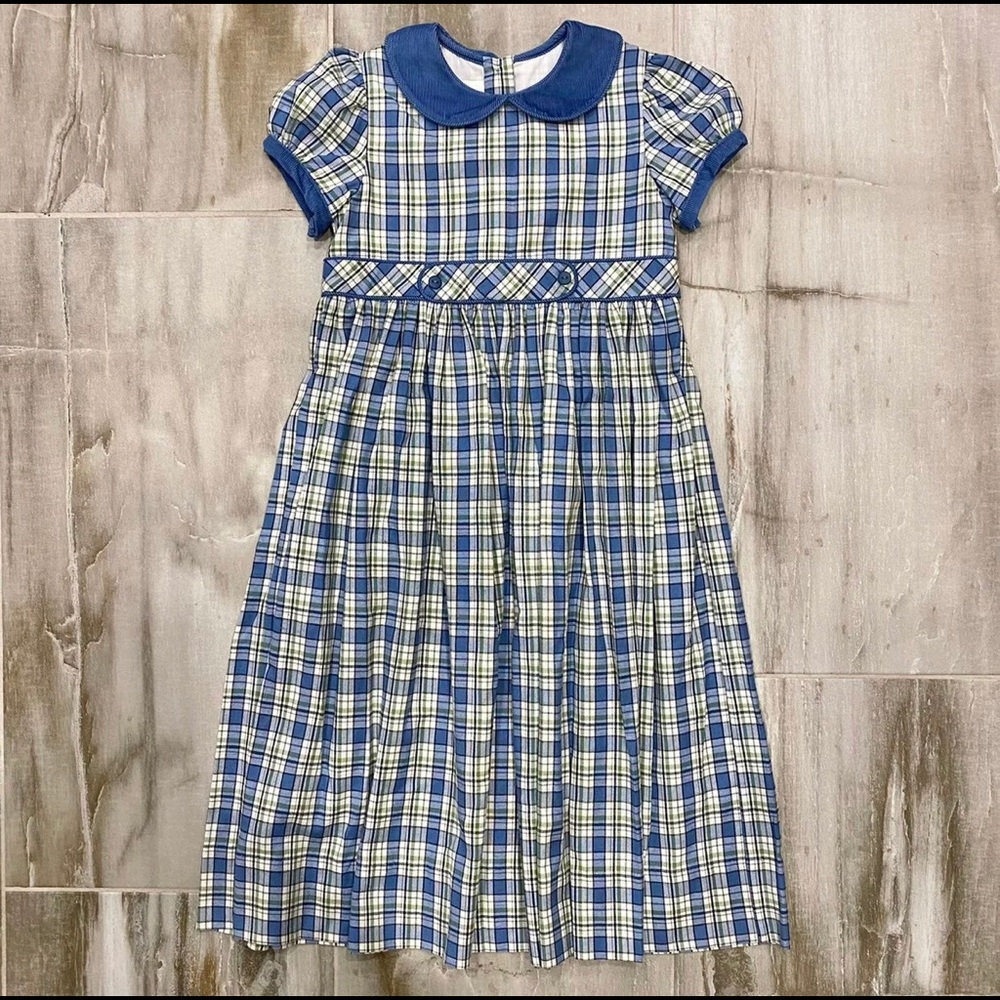 Vintage Retro Strasburg Plaids Smocked Dress 7T